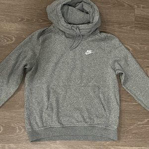 Nike gray funnel neck hoodie - size M